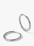 Orelia Luxe Mid Size Hoop Earrings, Silver