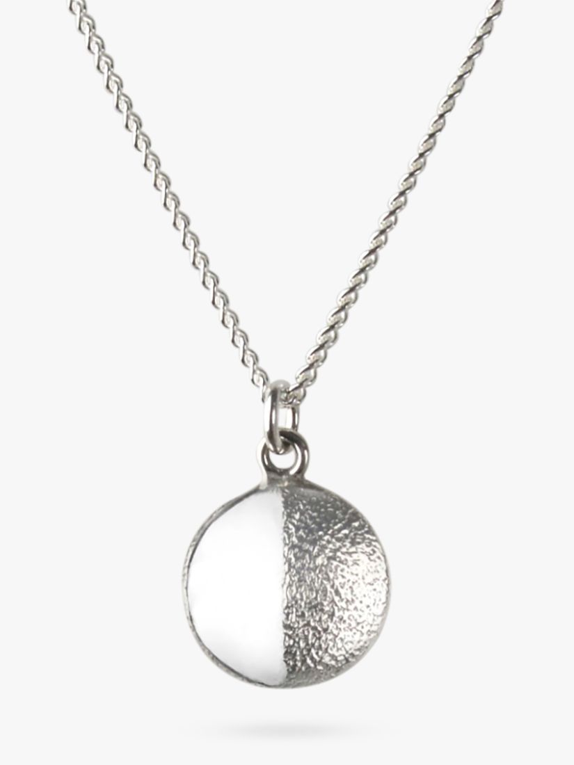 Tales From The Earth Kids' Personalised Moon Phase Pendant Necklace, Silver