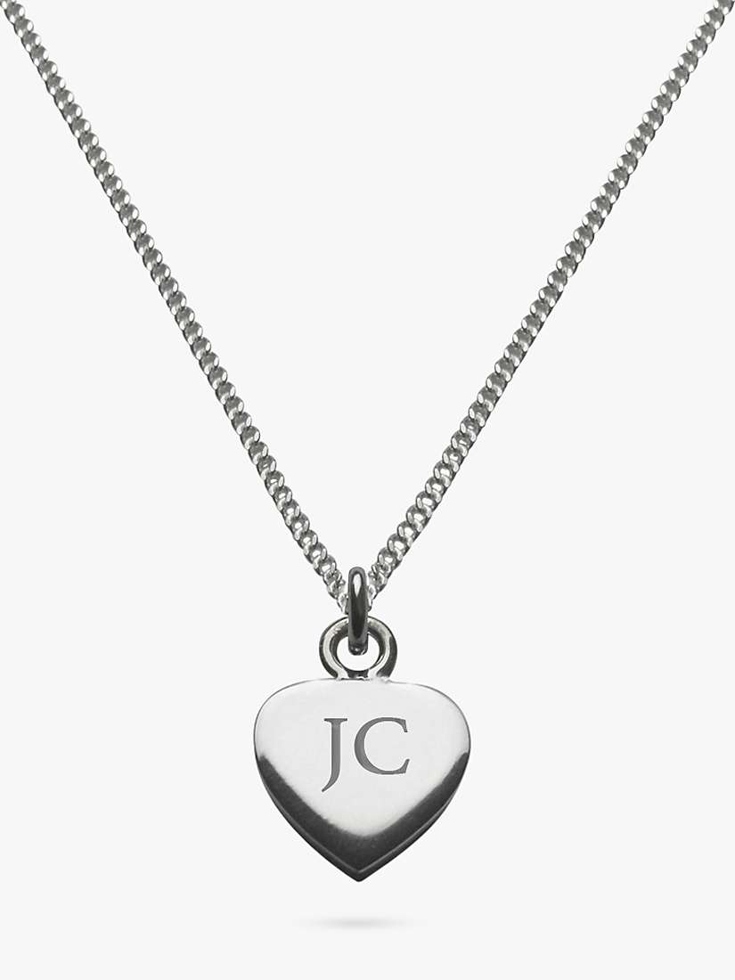 Buy Tales From The Earth Kids' Personalised Heart Pendant Necklace, Silver Online at johnlewis.com