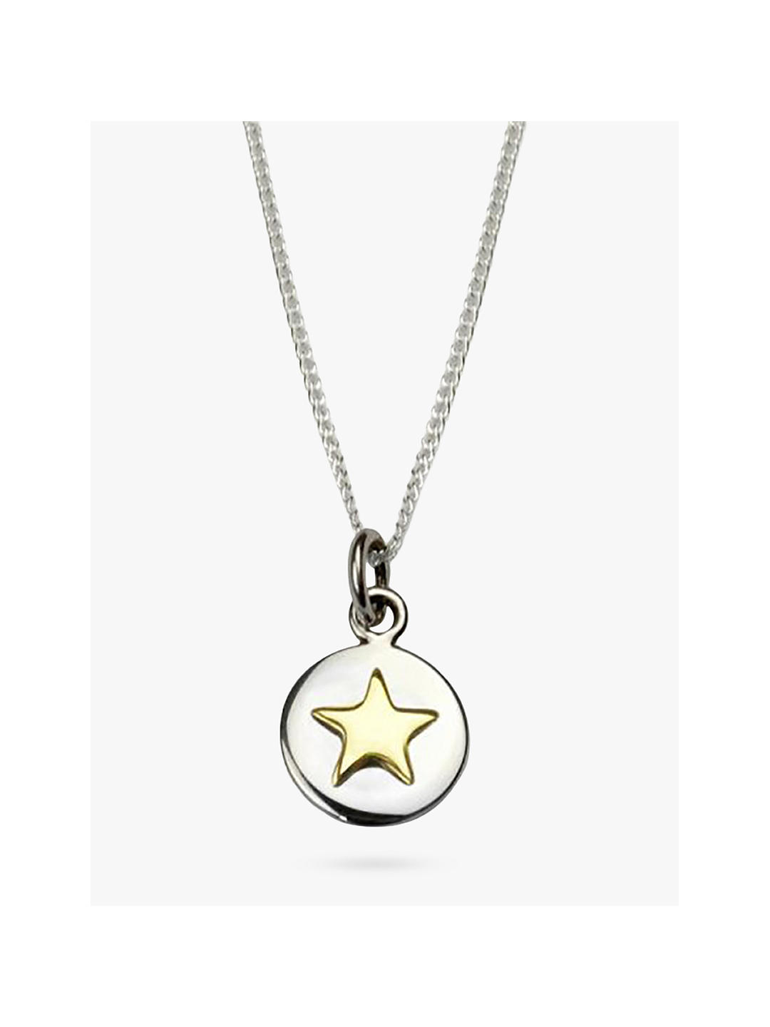 Tales From The Earth Kids' Star Circle Pendant Necklace, Silver/Gold