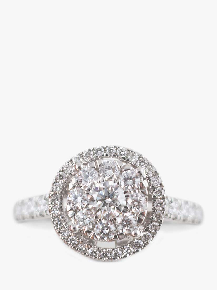 Buy E.W Adams 18ct White Gold Diamond Cluster Ring, N Online at johnlewis.com