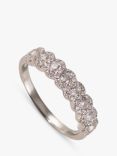 E.W Adams 18ct White Gold Diamond Cluster Eternity Ring, N