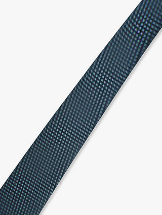 Kin Silk Blend Woven Thin Tie, Mid Blue