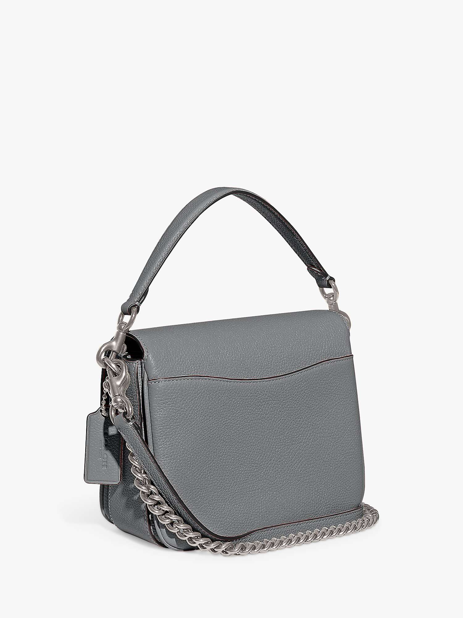 Coach Cassie 19 Leather Cross Body Bag, Grey Blue at John Lewis & Partners