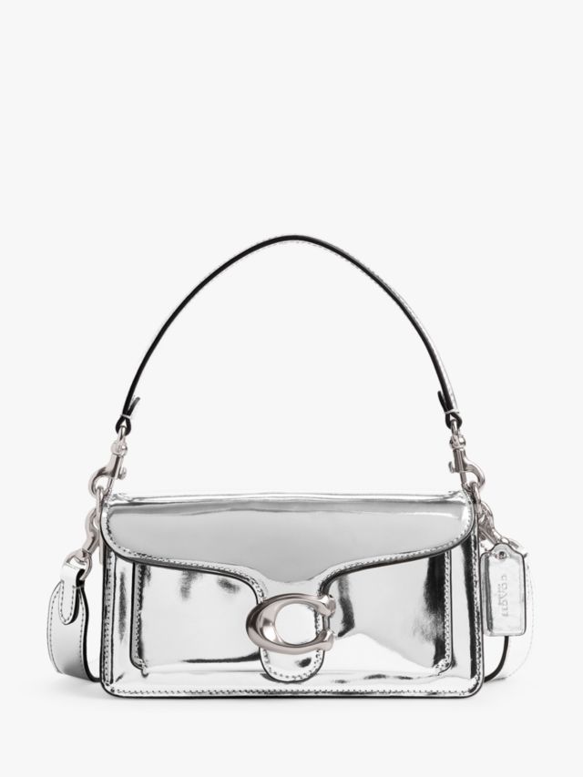 Coach Tabby 20 Mirror Metallic Shoulder Bag Silver