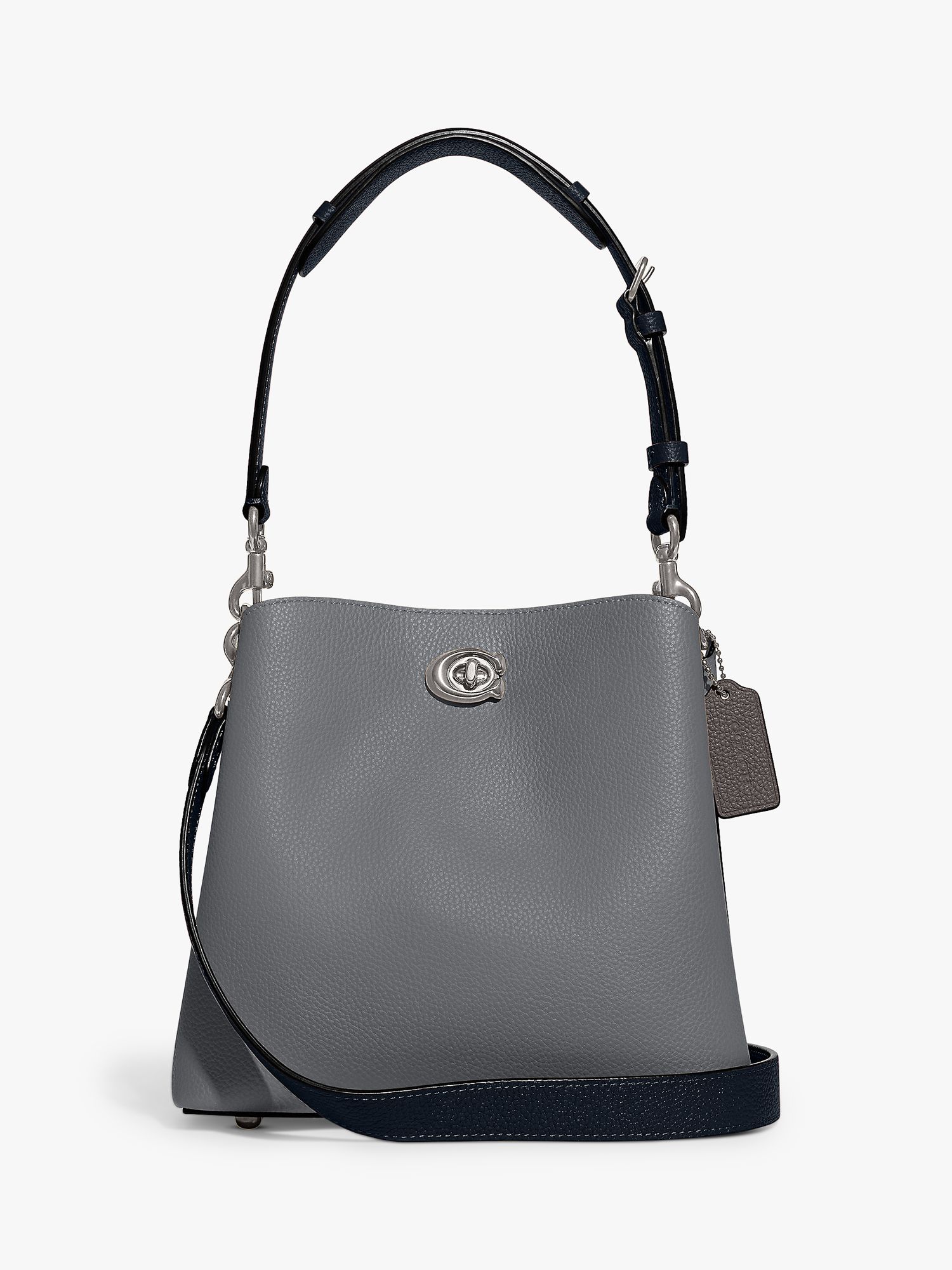 Coach Willow Leather Bucket Shoulder Bag, Grey Blue