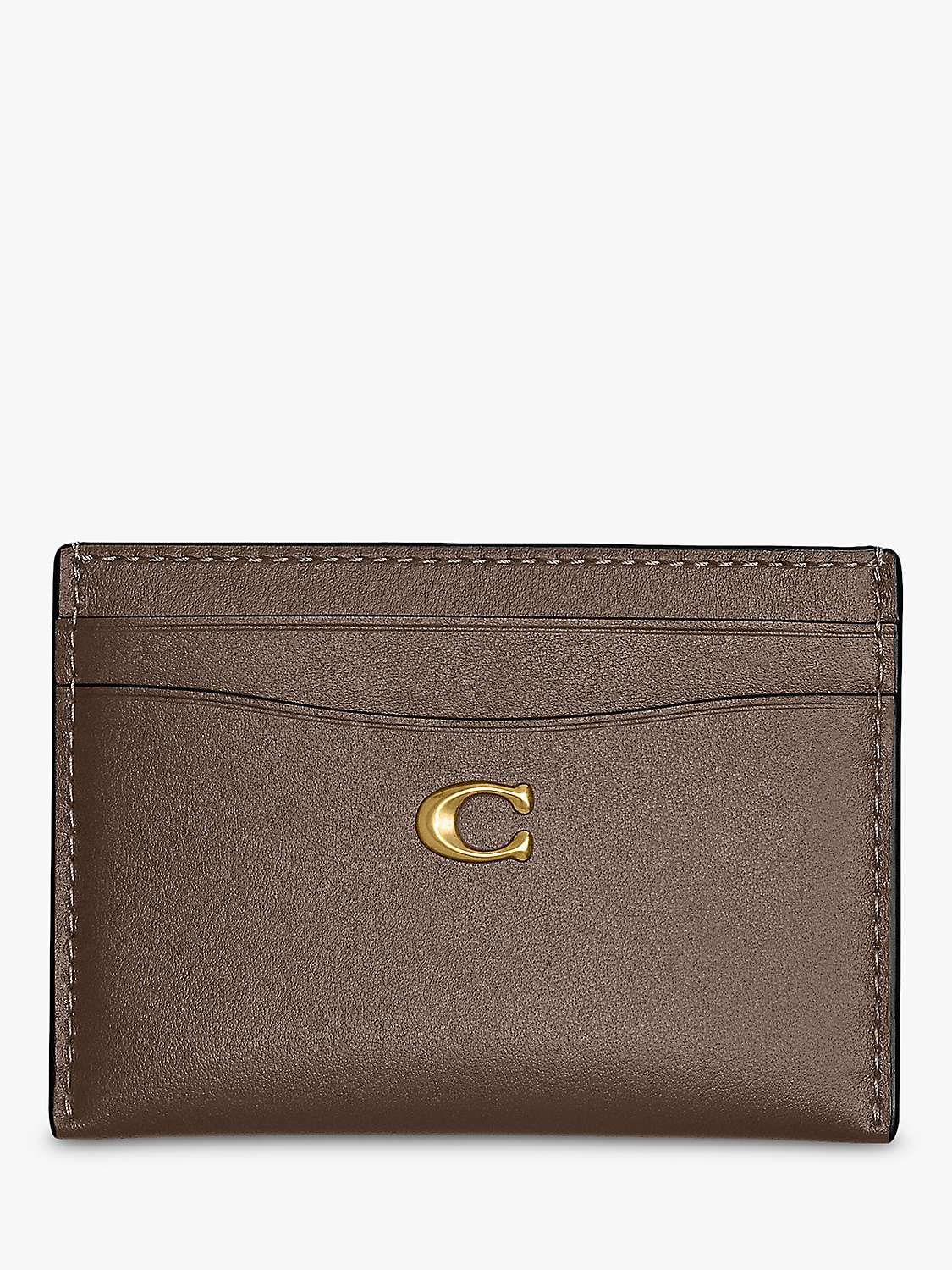Buy Coach Leather Card Case, Dark Stone Online at johnlewis.com