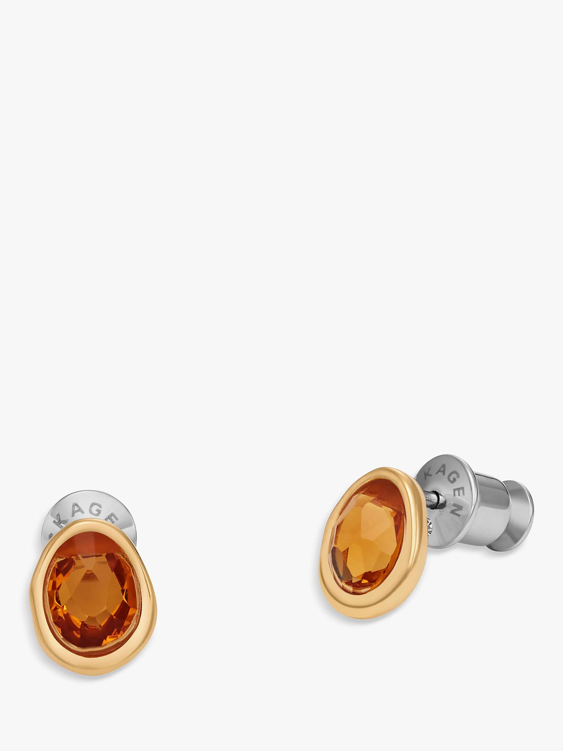 Buy Skagen Glass Stud Earrings, Gold Online at johnlewis.com