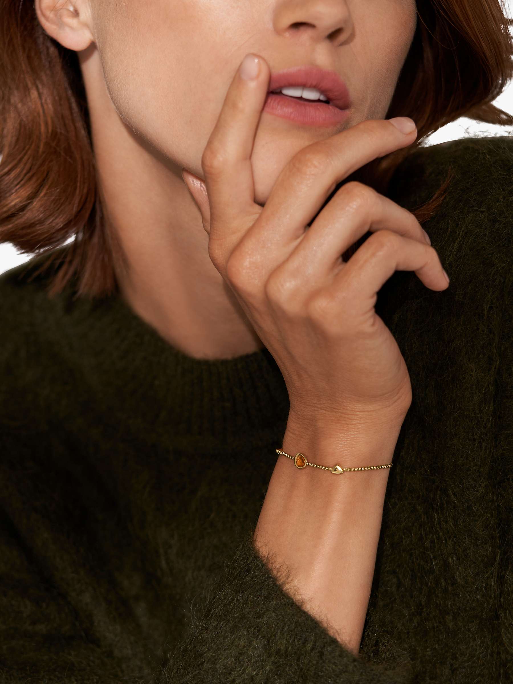 Buy Skagen Glass and Pebble Charm Bracelet, Gold Online at johnlewis.com