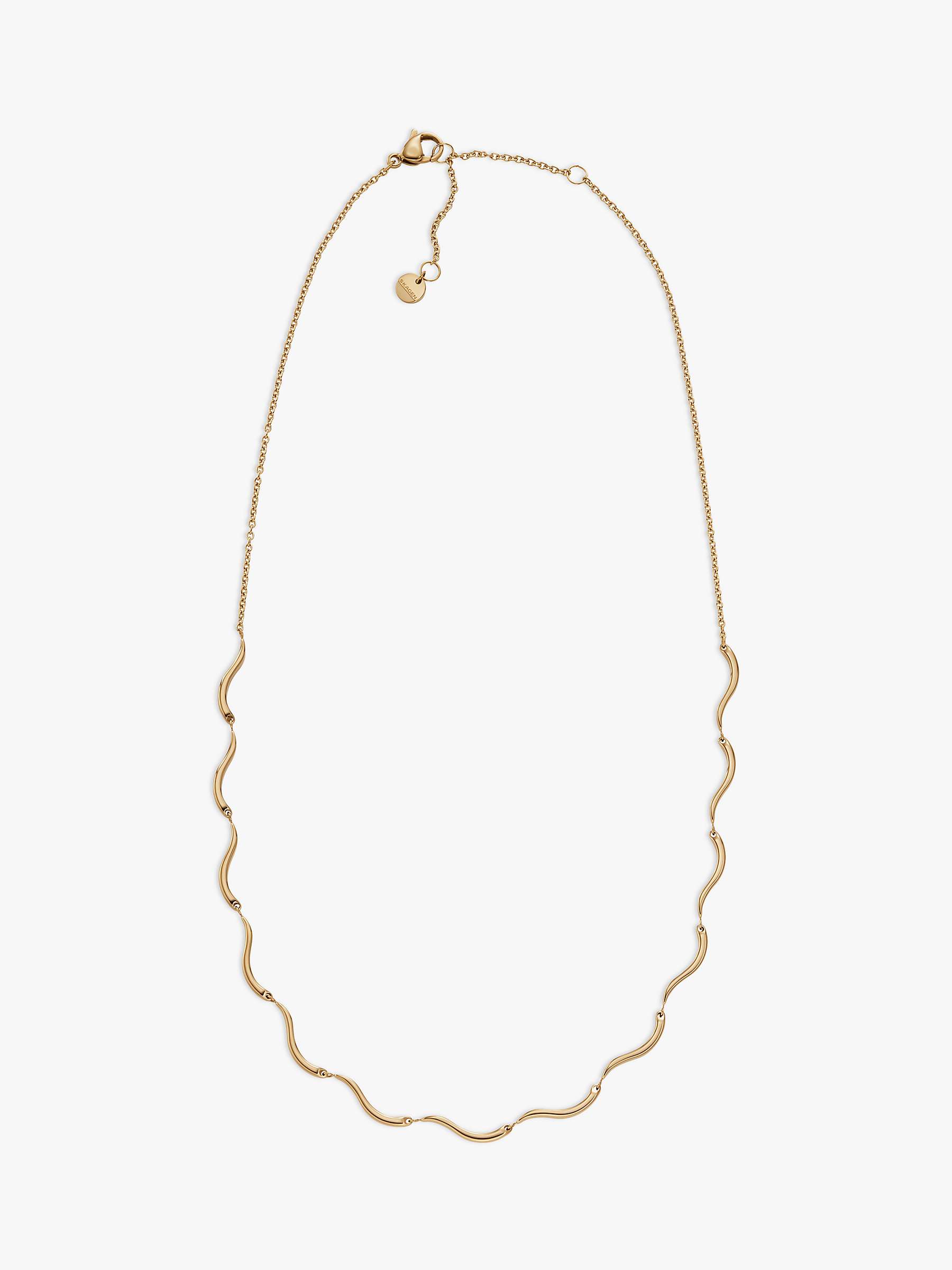 Buy Skagen Wave Chain Necklace, Gold Online at johnlewis.com