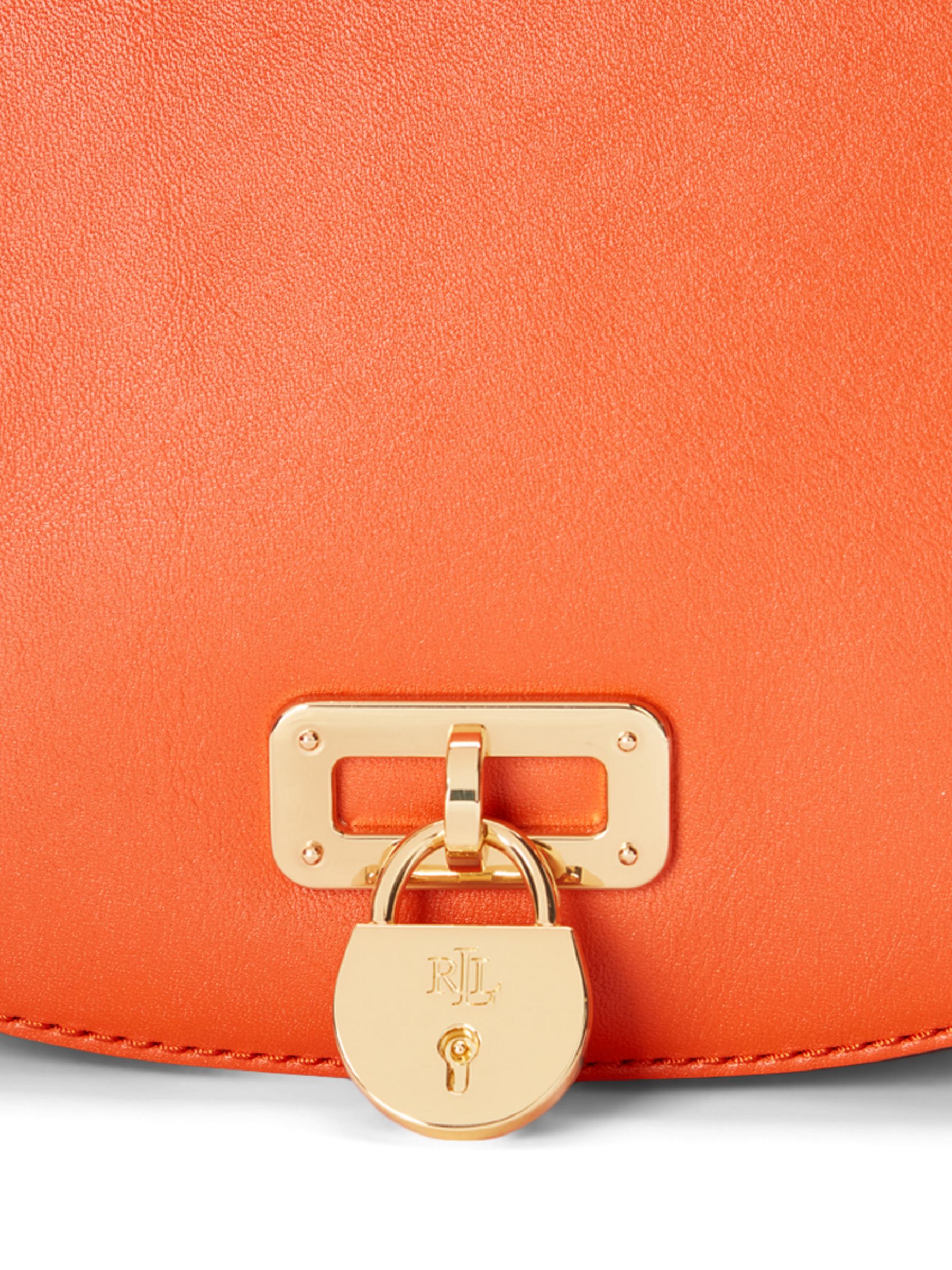 Lauren Ralph Lauren Tanner Leather Cross Body Bag, Harvest Orange at ...