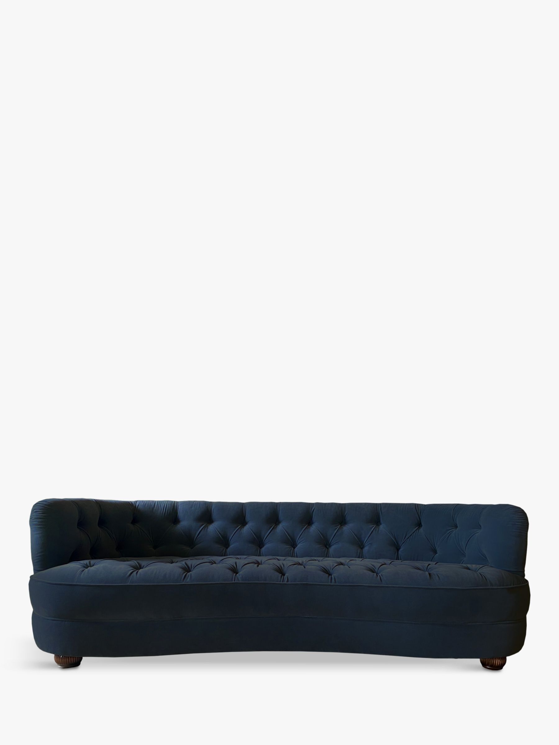 Kensington Range, Tetrad Kensington Velvet Large 3 Seater Sofa, Dark Leg, Royal Blue Velvet