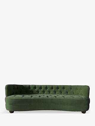 Kensington Range, Tetrad Kensington Velvet Large 3 Seater Sofa, Dark Leg, Vintage Green Velvet