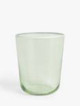 John Lewis White Rim Glass Tumbler, 350ml, Green/White