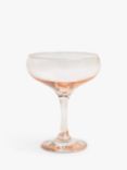 John Lewis White Rim Coupe Cocktail Glass, 290ml, Pink/White