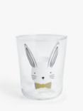 John Lewis Easter Bunny Glass Tumbler 350ml, White/Clear