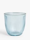 John Lewis Ribbed Glass Tumbler, 310ml, Blue