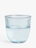 John Lewis Ribbed Glass Tumbler, 310ml, Blue