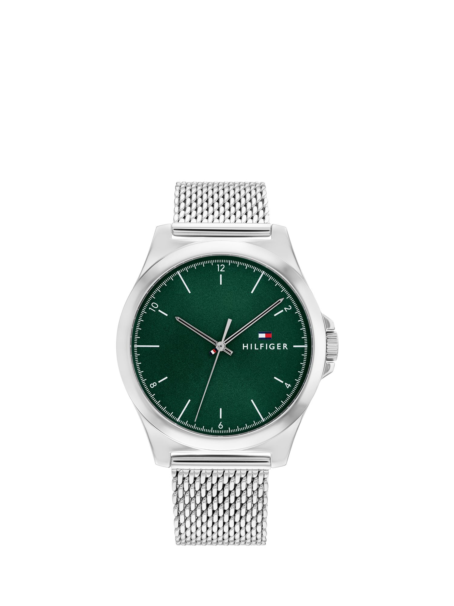 Buy Tommy Hilfiger 1710548 Men's Bracelet Strap Watch, Silver/Green Online at johnlewis.com