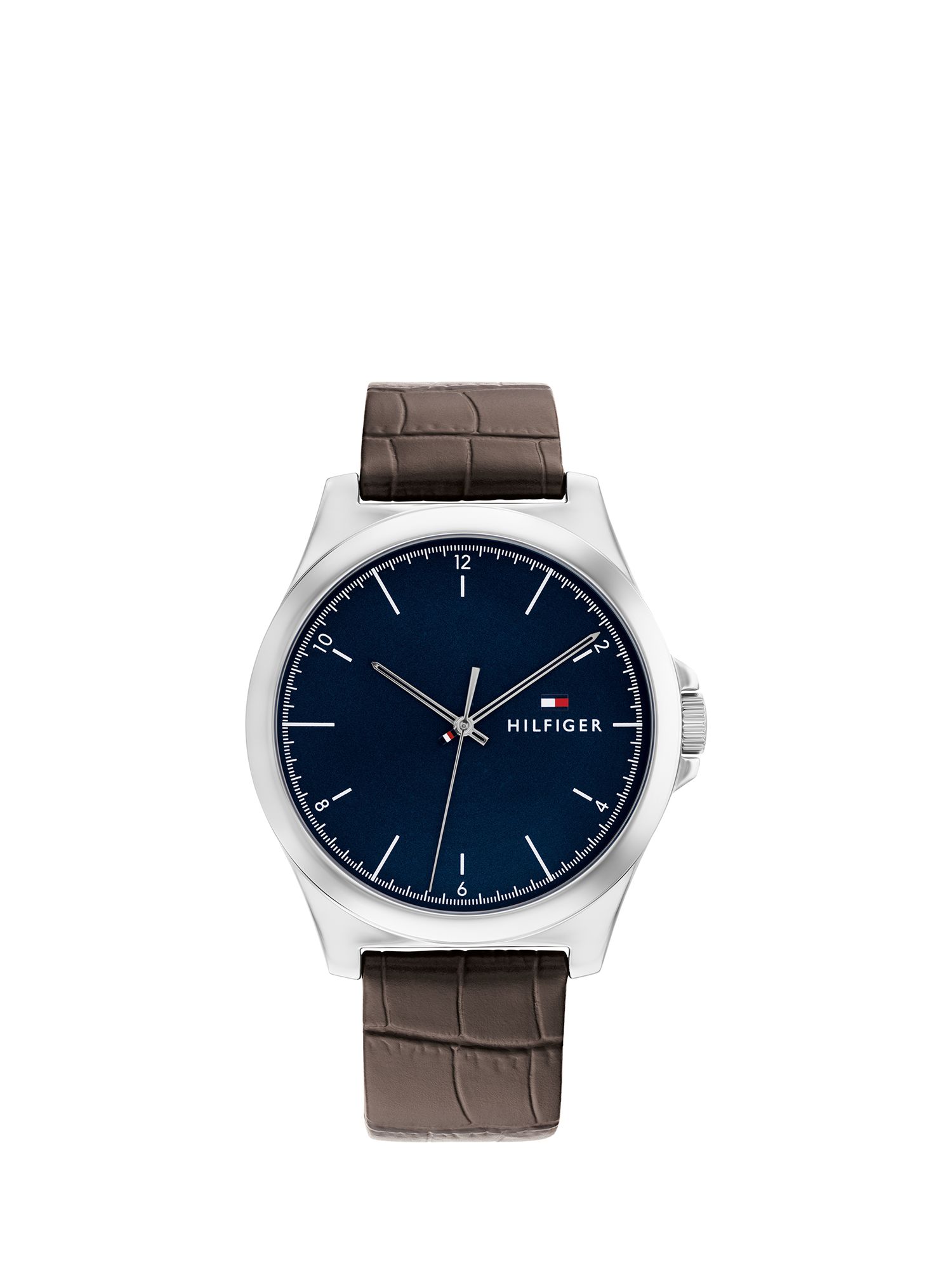 Buy Tommy Hilfiger 1710549 Men's Leather Strap Watch, Brown/Navy Online at johnlewis.com