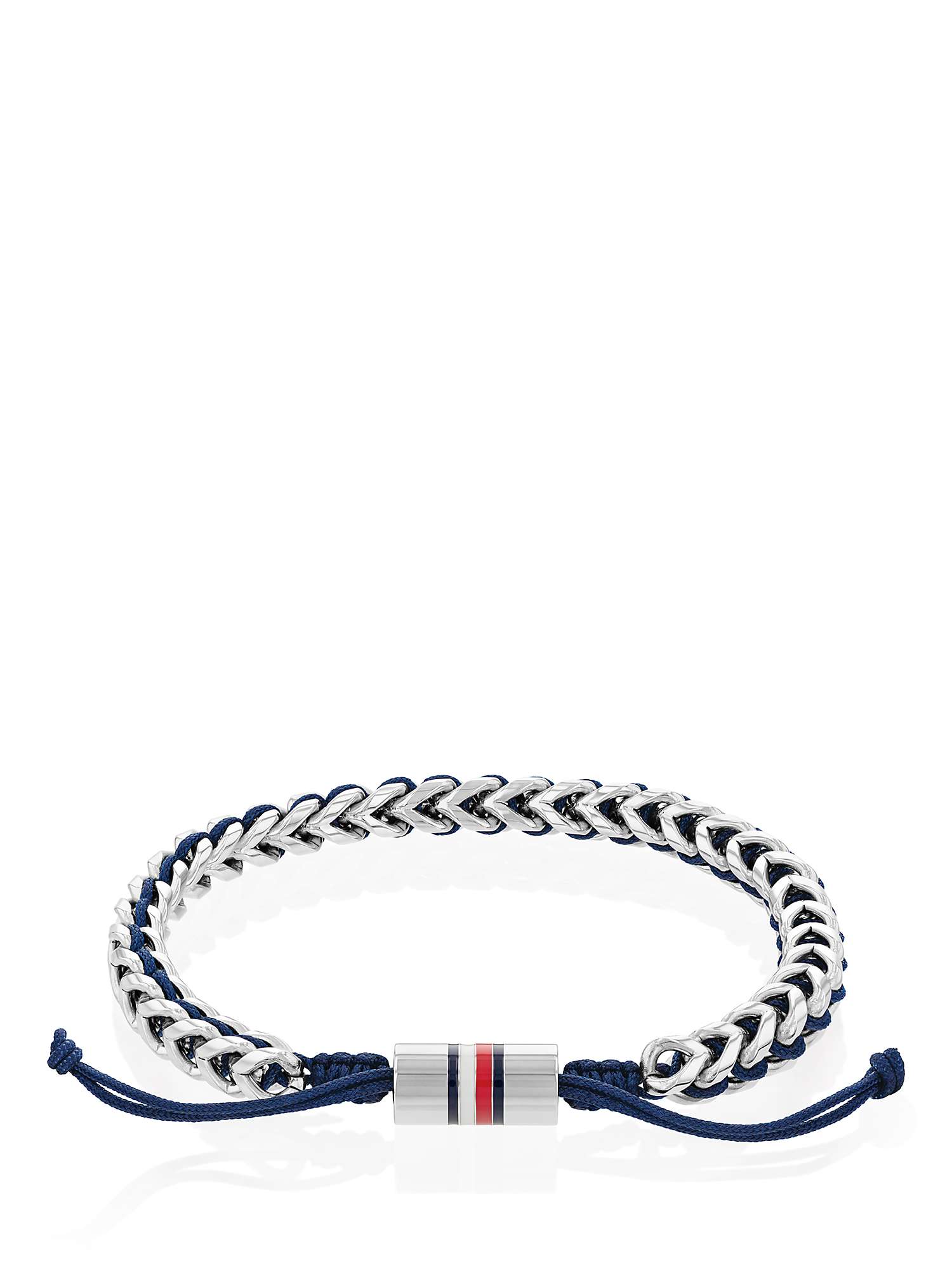 Buy Tommy Hilfiger Men's Braided Bracelet, Silver/Blue Online at johnlewis.com