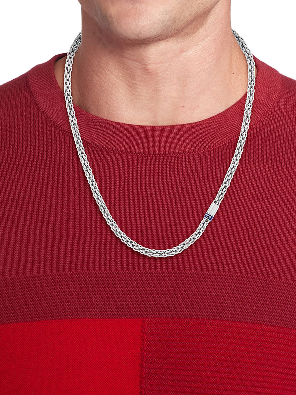 Tommy Hilfiger Men's Interlinked Chain Necklace, Silver