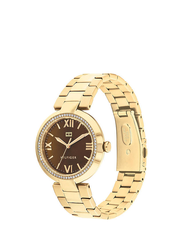 Tommy Hilfiger Women's Crystal Detail Bracelet Strap Watch, Gold