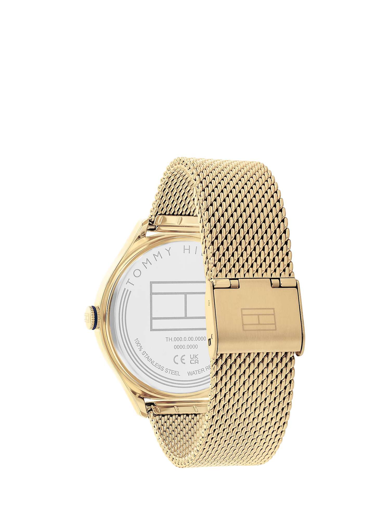 Buy Tommy Hilfiger 1782655 Women's Chronograph Crystal Detail Mesh Strap Watch, Gold Online at johnlewis.com
