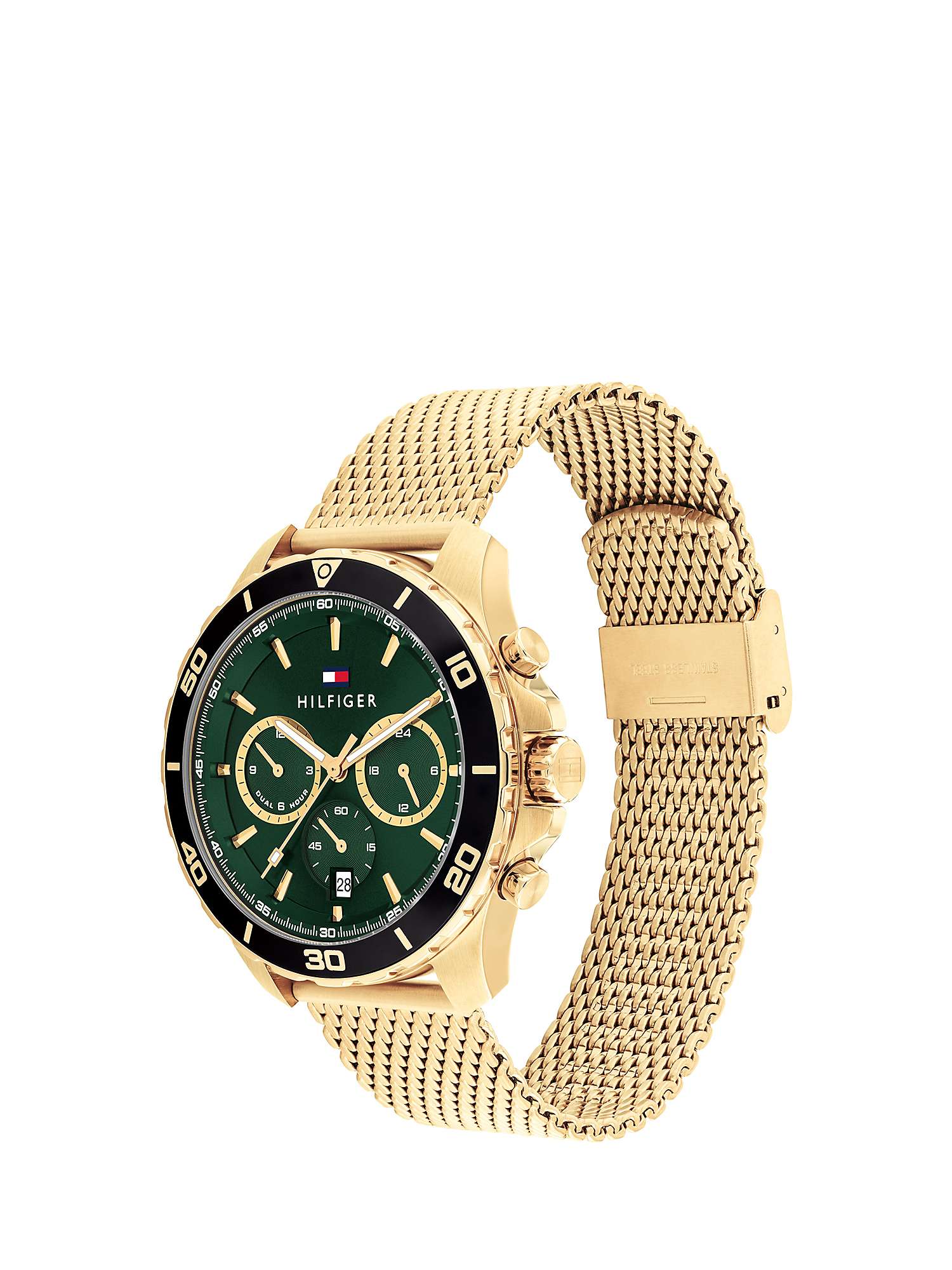 Tommy Hilfiger 1792093 Men's Jordan Mesh Strap Watch, Gold at John Lewis &  Partners