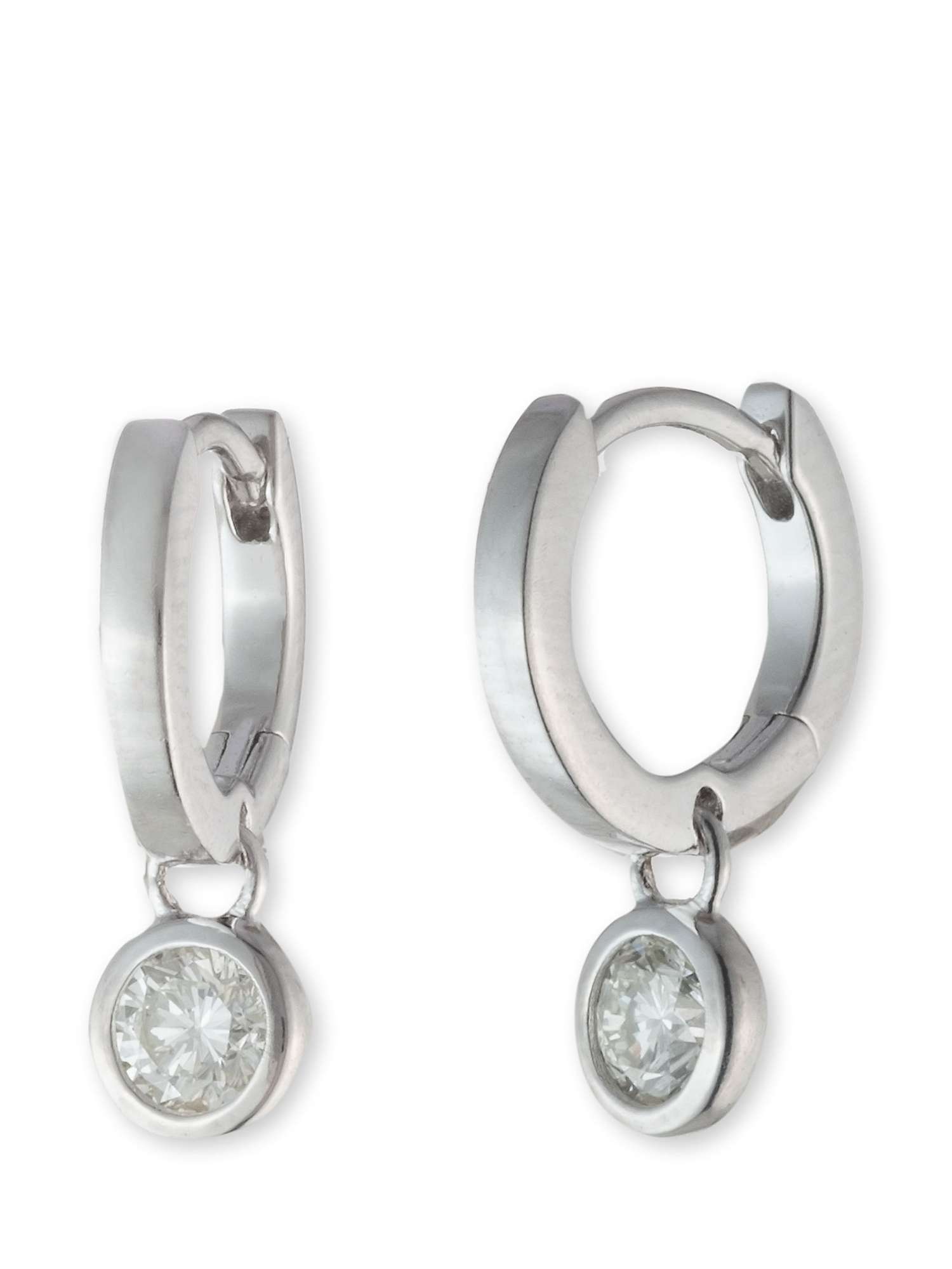 Buy Lauren Ralph Lauren Sterling Silver Cubic Zirconia Drop Hoop Earrings, Silver Online at johnlewis.com