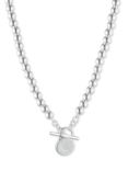 Lauren Ralph Lauren Sterling Silver Beaded T-Bar Necklace, Silver