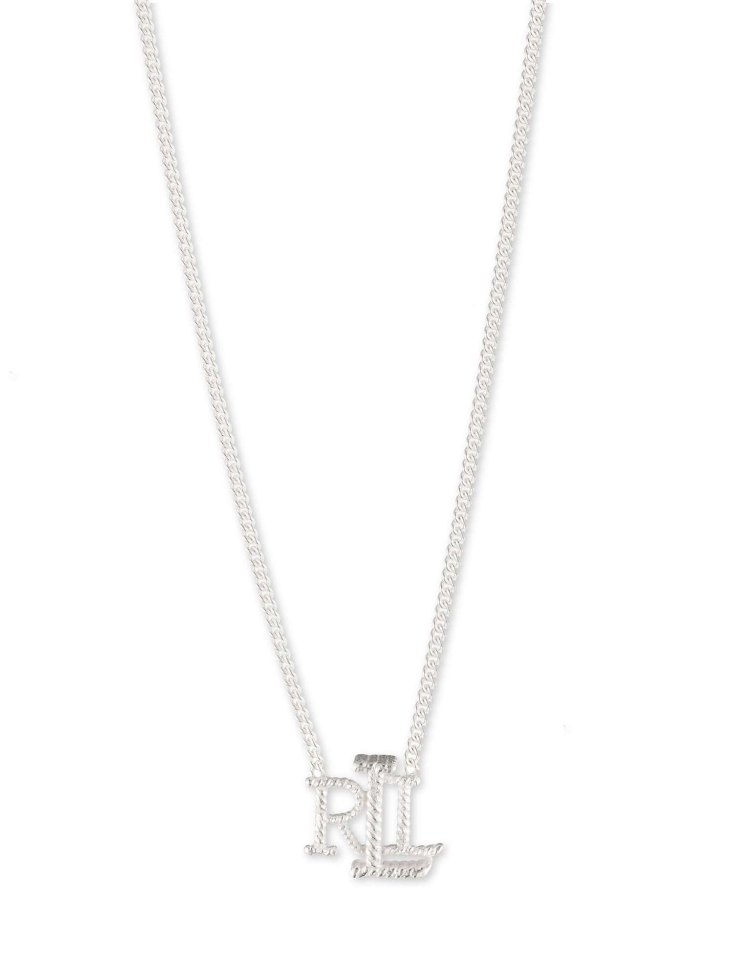 Buy Lauren Ralph Lauren Sterling Silver Logo Initial Pendant Necklace, Silver Online at johnlewis.com