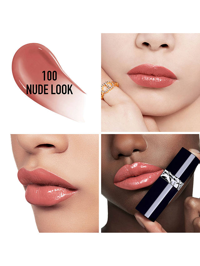 DIOR Rouge Dior Forever Lacquer Lipstick, 100 Nude Look at John Lewis &amp; Partners