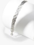 Simply Silver Herringbone Braided Bracelet, Silver