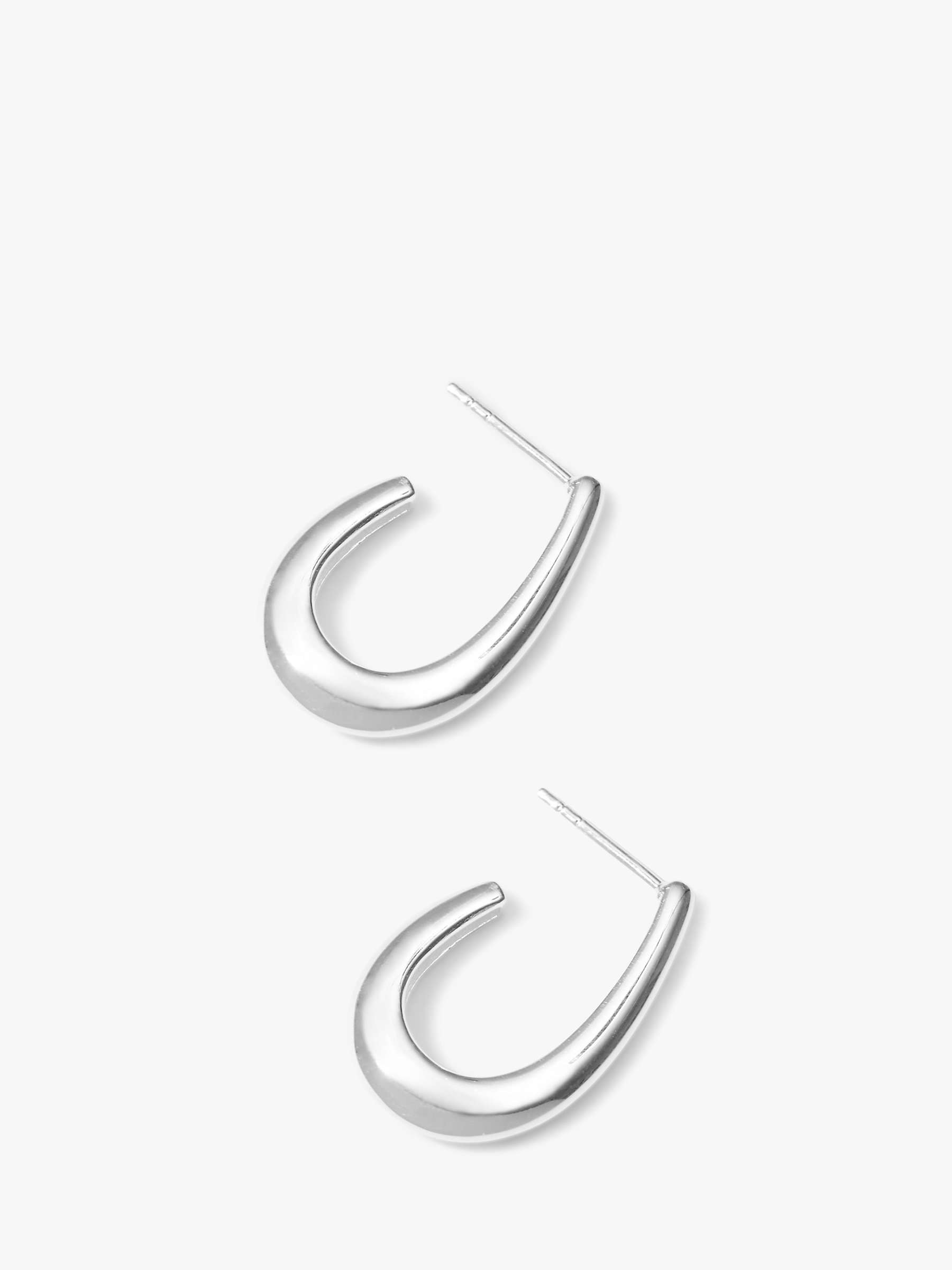Buy Simply Silver Oval Hoop Earrings, Silver Online at johnlewis.com