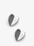 Simply Silver Heart Stud Earrings, Silver