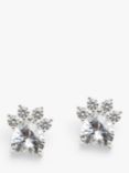 Simply Silver Paw Cubic Zirconia Stud Earrings, Silver