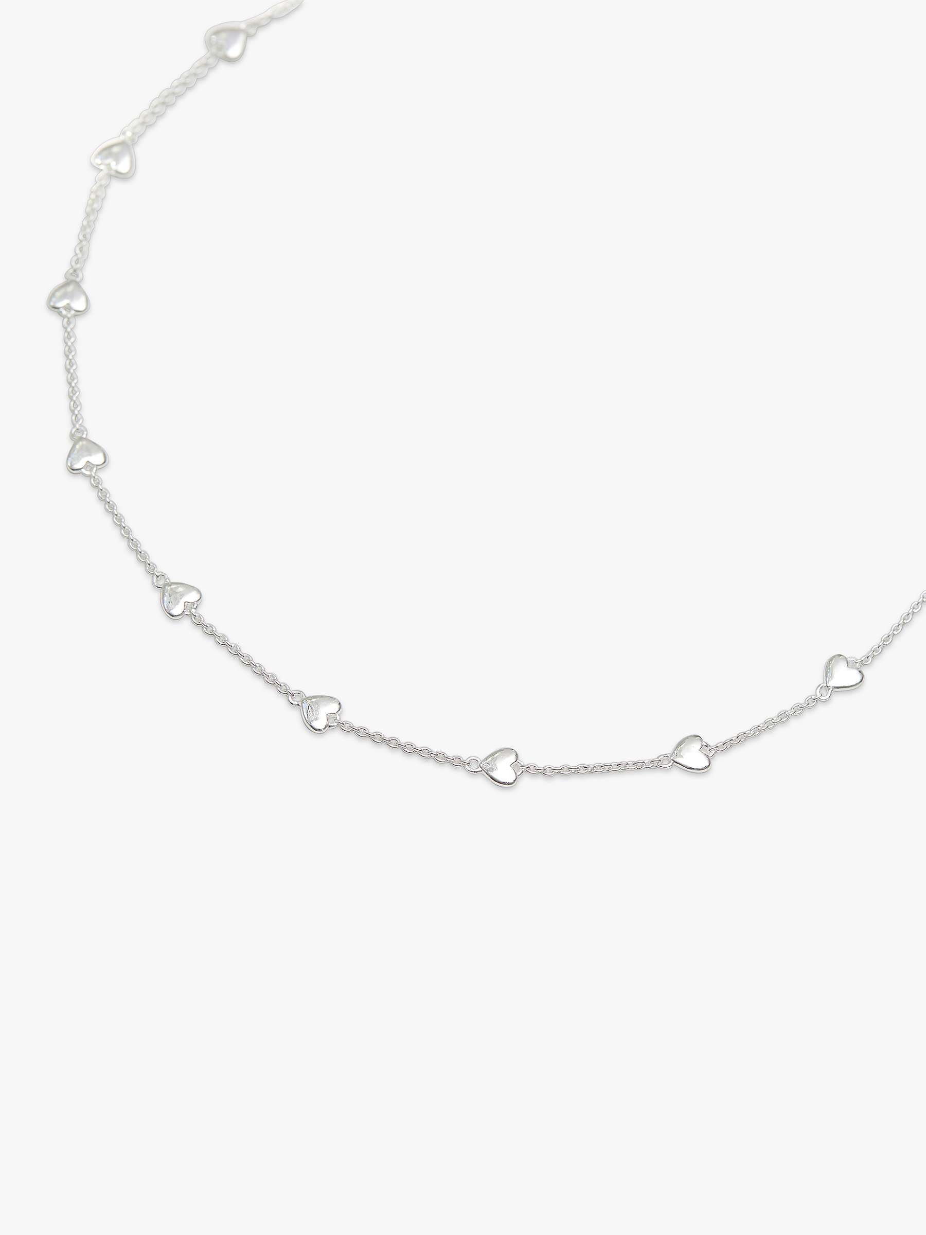 Buy Simply Silver Polished Heart Station Necklace, Silver Online at johnlewis.com
