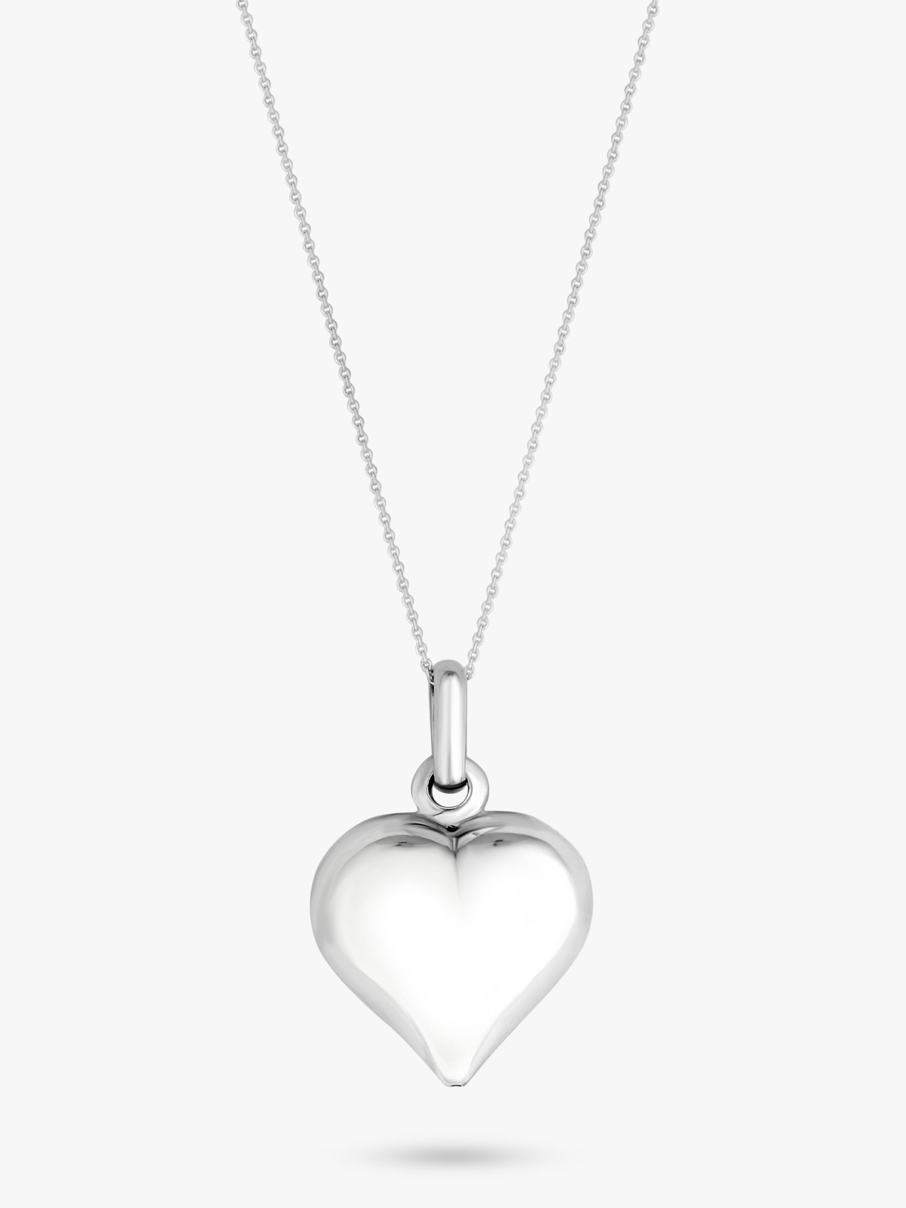 Buy Simply Silver Puff Heart Pendant Necklace, Silver Online at johnlewis.com