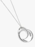 Simply Silver Organic Twisted Pendant Necklace, Silver