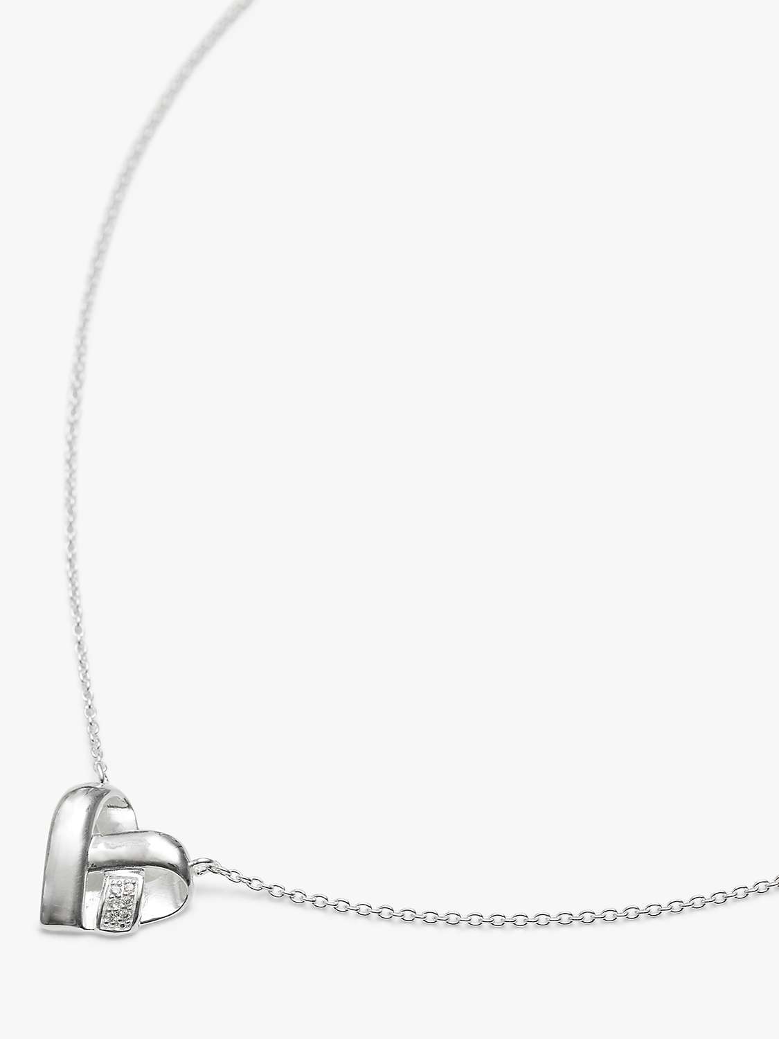 Buy Simply Silver Knotted Heart Pendant Necklace, Silver Online at johnlewis.com