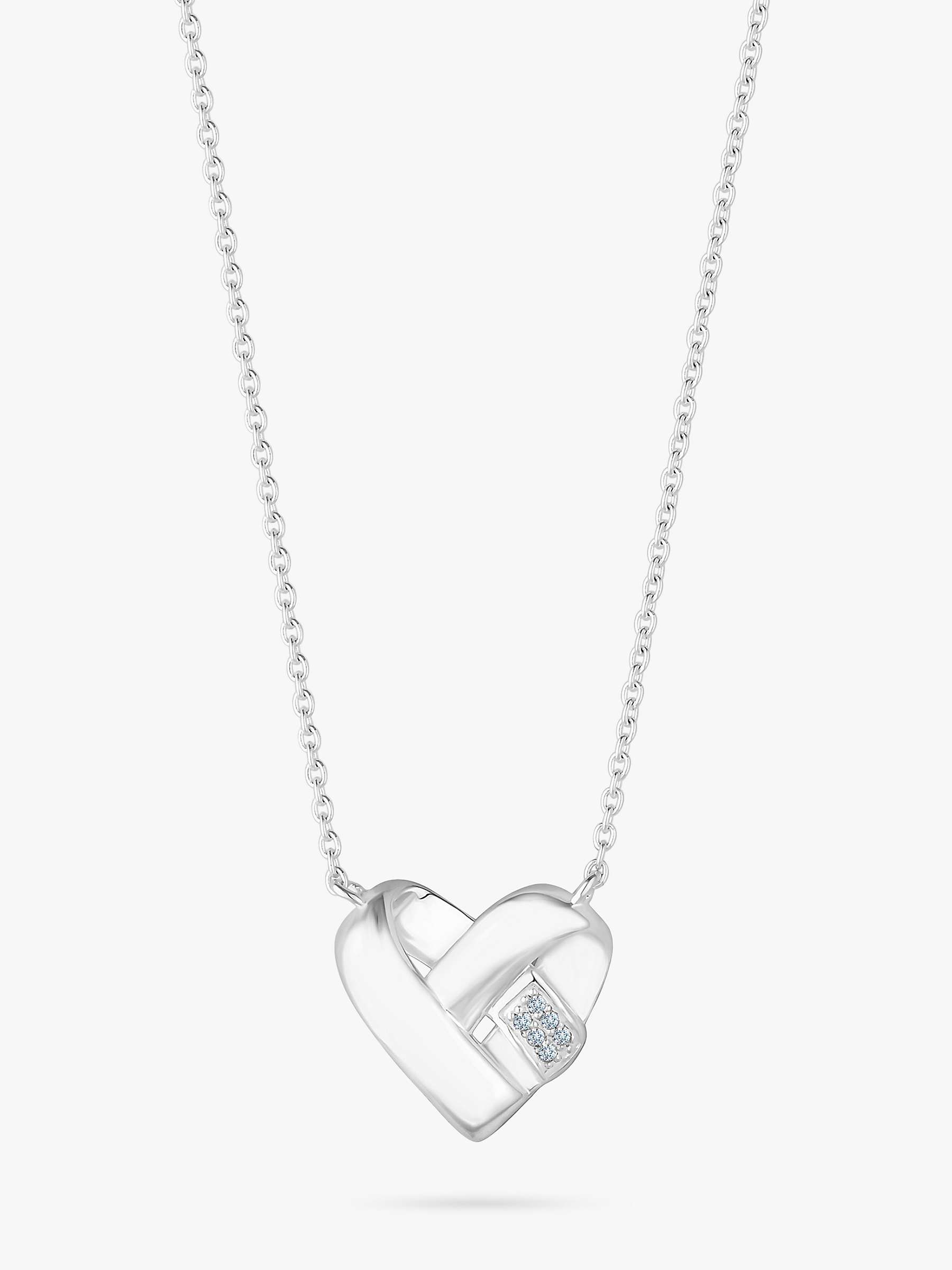 Buy Simply Silver Knotted Heart Pendant Necklace, Silver Online at johnlewis.com