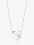 Simply Silver Knotted Heart Pendant Necklace, Silver