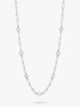 Simply Silver Paperlink & Ball Chain Necklace, Silver