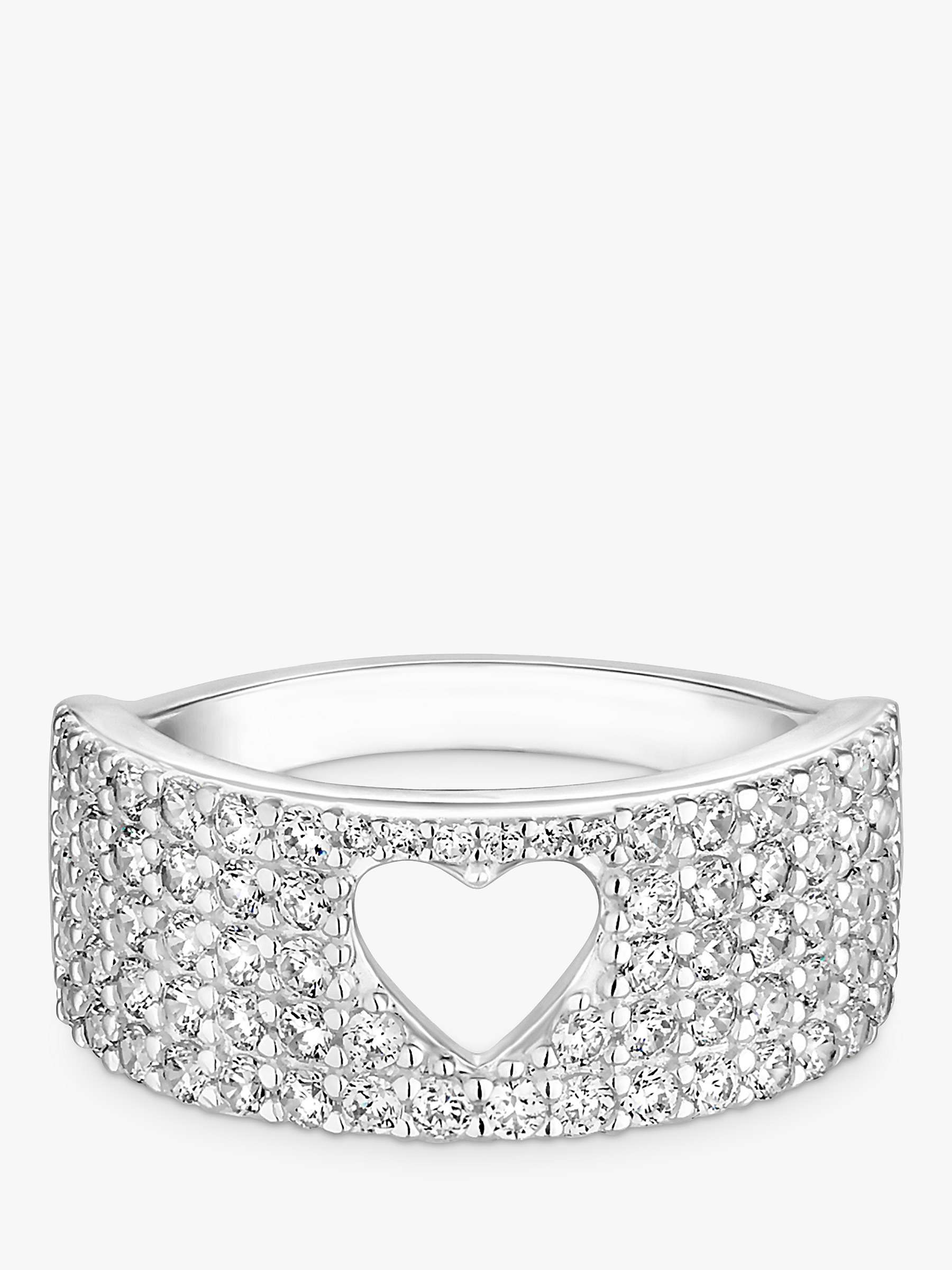 Buy Simply Silver Cut Out Heart Ring Online at johnlewis.com