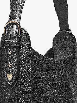 Aspinal of London Full Grain Leather Hobo Bag, Black