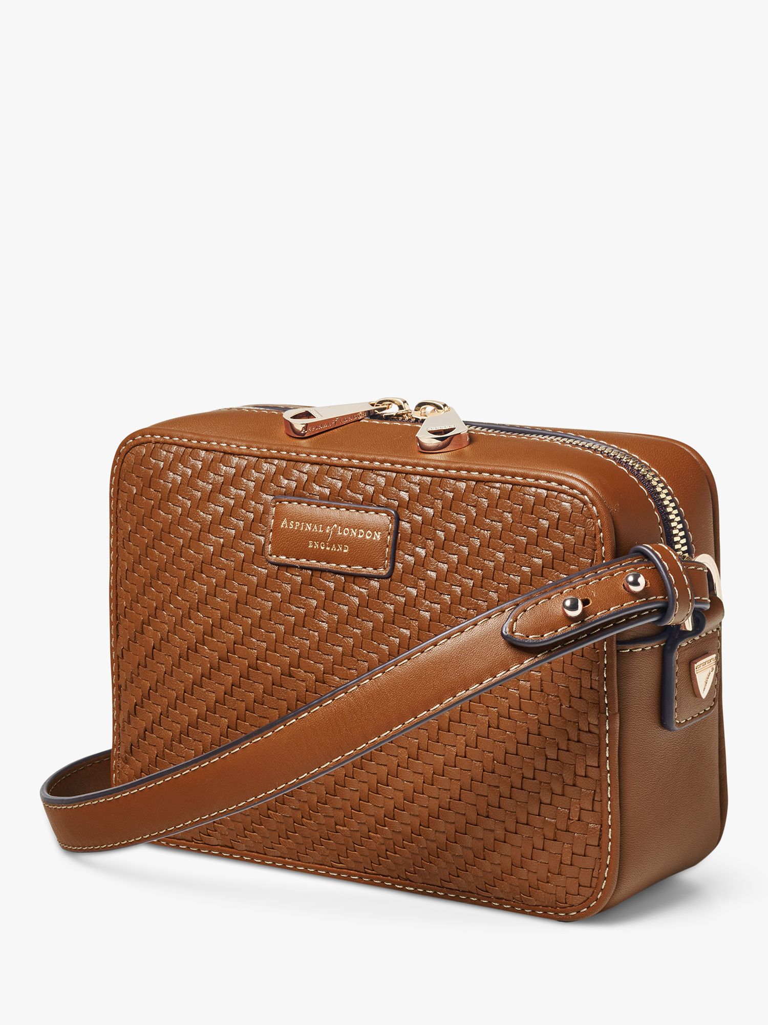 Buy Aspinal of London Plain Weave Leather Camera Bag Online at johnlewis.com