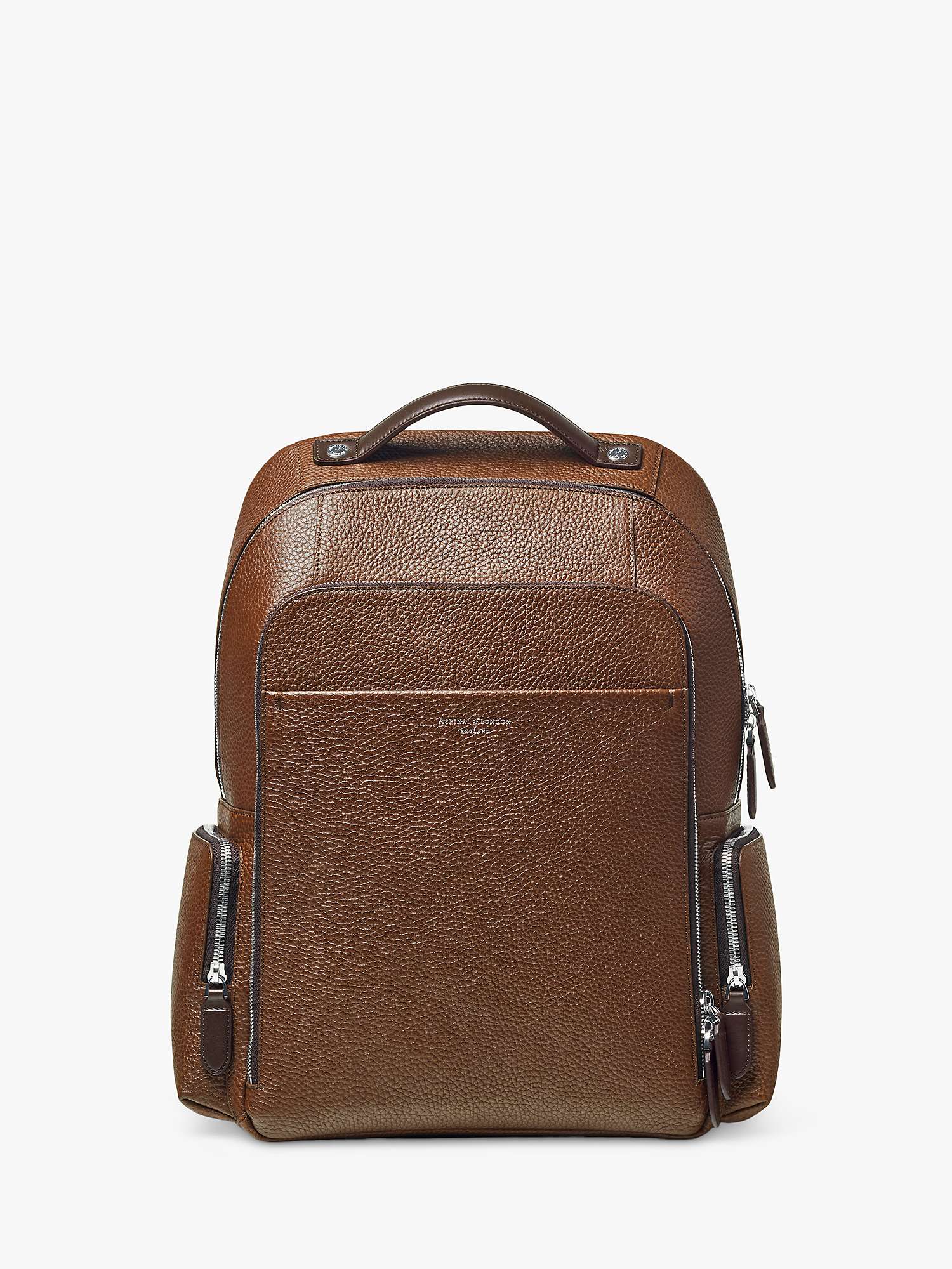 Buy Aspinal of London Reporter Zip Pebble Leather Backpack Online at johnlewis.com