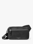 Aspinal of London Compact Pebble Leather Reporter Bag, Black