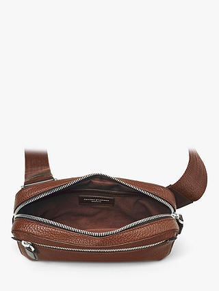 Aspinal of London Compact Pebble Leather Reporter Bag, Tobacco